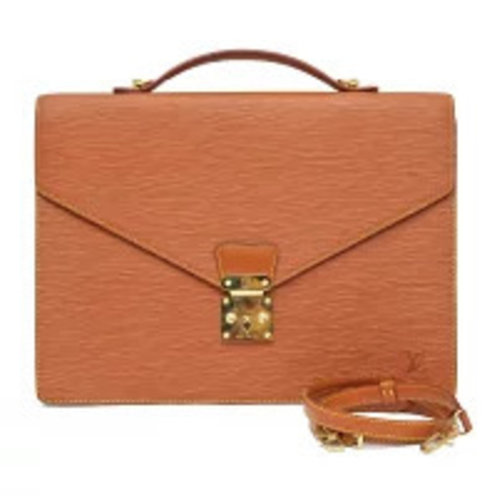 Louis Vuitton Porte document Bandouliere Epi Business Bag Briefcase Strap Brown
